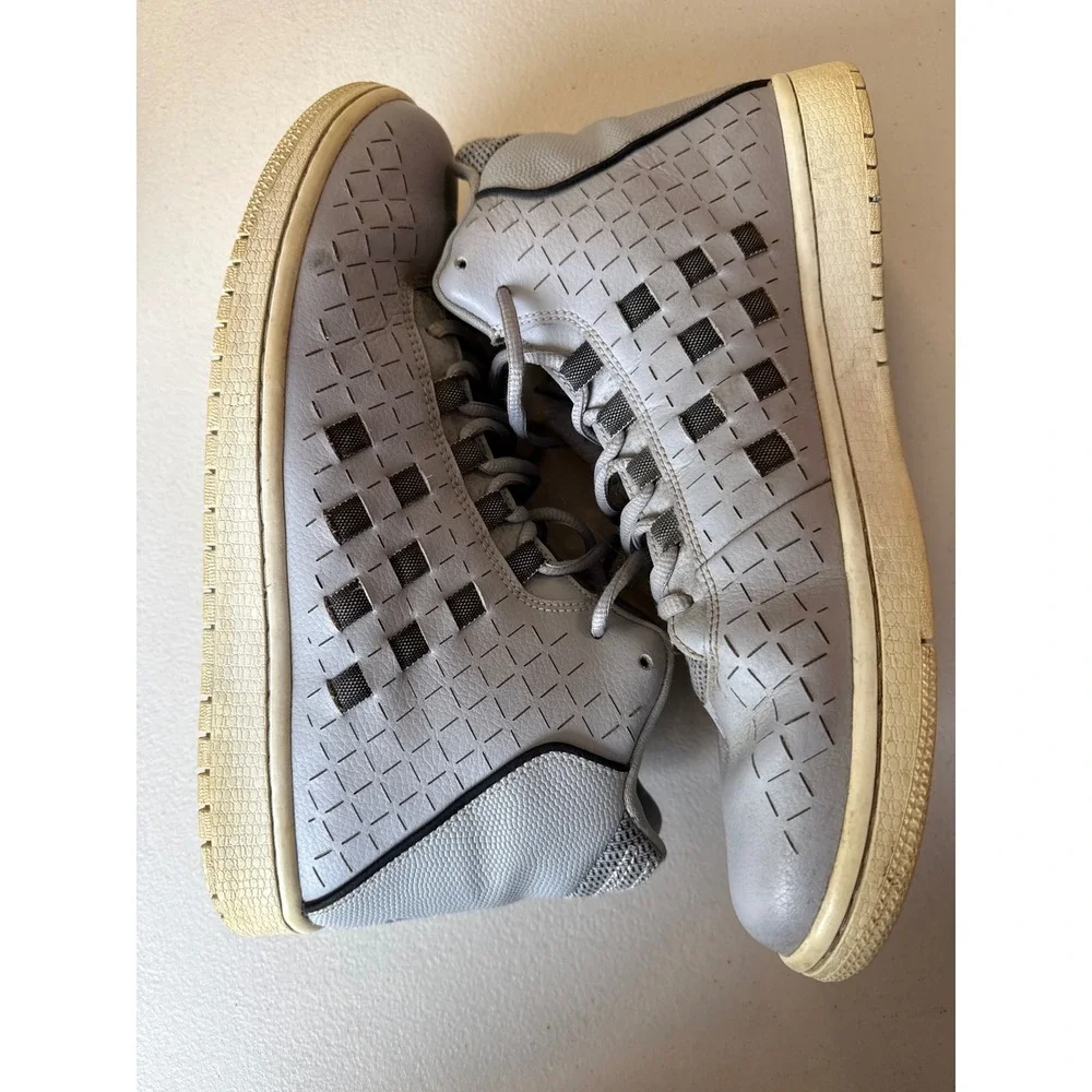 Jordan Wolf Grey Laser Cut High Top Sneakers Men 11 705141-003